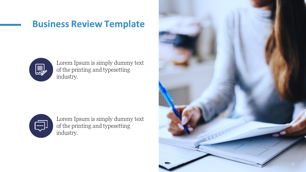 Editable Business Review Template Slide Design
